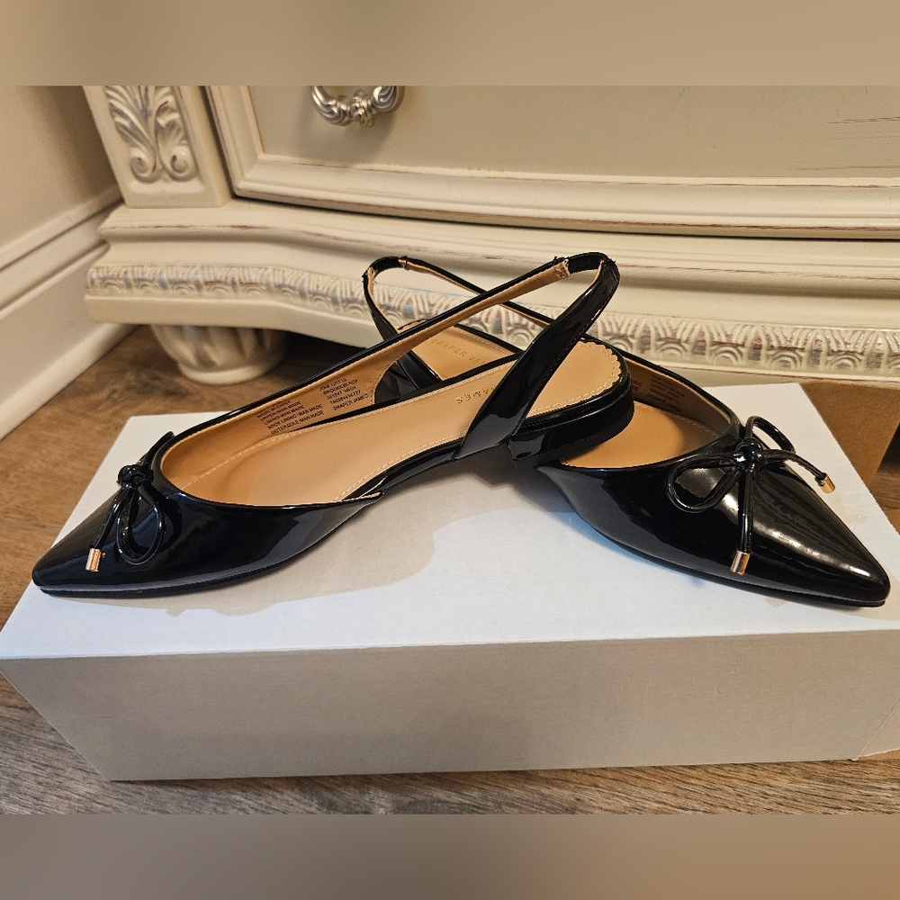 Draper James Black Patent Slingback Flats